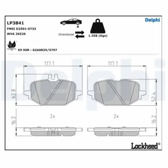Комплект гальмівних колодок Delphi LP3841