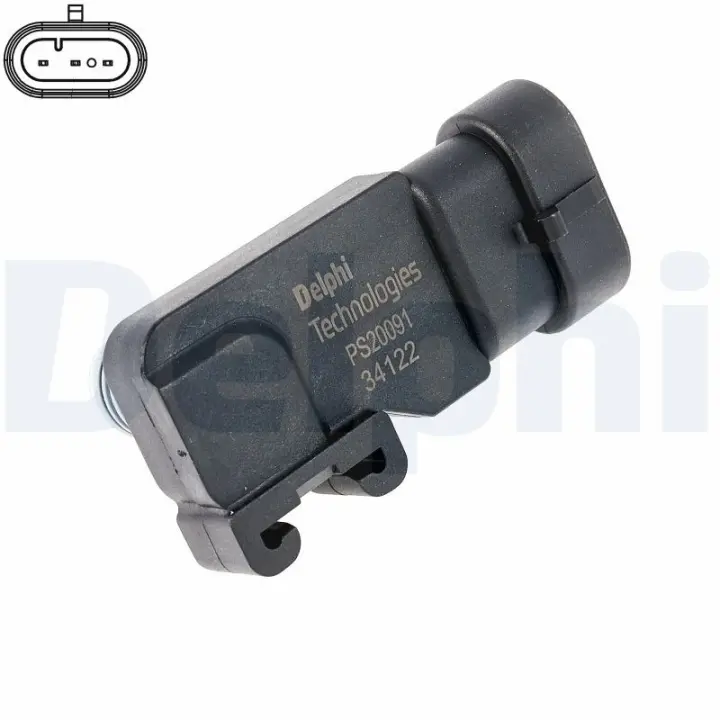 Датчик тиску у впускному колекторі DAEWOO LEGANZA, NUBIRA, TACUMA / REZZO FIAT CROMA ISUZU TROOPER III OPEL ASTRA G, ASTRA G/KOMBI, ASTRA H, ASTRA H GTC, CORSA C 194A1.000-Z22YH 10.95- Delphi PS2009112B1 (фото 1)
