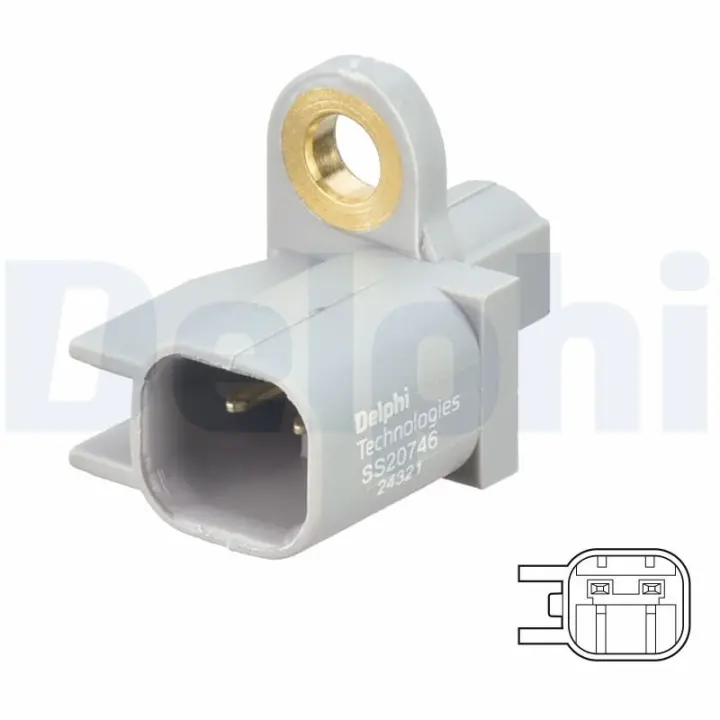 Датчик ABS задн лів/прав VOLVO V40 FORD C-MAX II, FOCUS III, GRAND C-MAX, KUGA II, KUGA III, TOURNEO CONNECT V408 NADWOZIE WIELKO, TRANSIT CONNECT, TRANSIT CONNECT V408 1.0-Electric 04.10- Delphi SS20746 (фото 1)