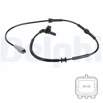 Датчик ABS задн Лів CITROEN BERLINGO, BERLINGO/MINIVAN, XSARA PICASSO PEUGEOT PARTNER, PARTNER ORIGIN, PARTNER ORIGIN/MINIVAN, PARTNER/MINIVAN 1.1-Electric 06.96-12.15 Delphi SS20761