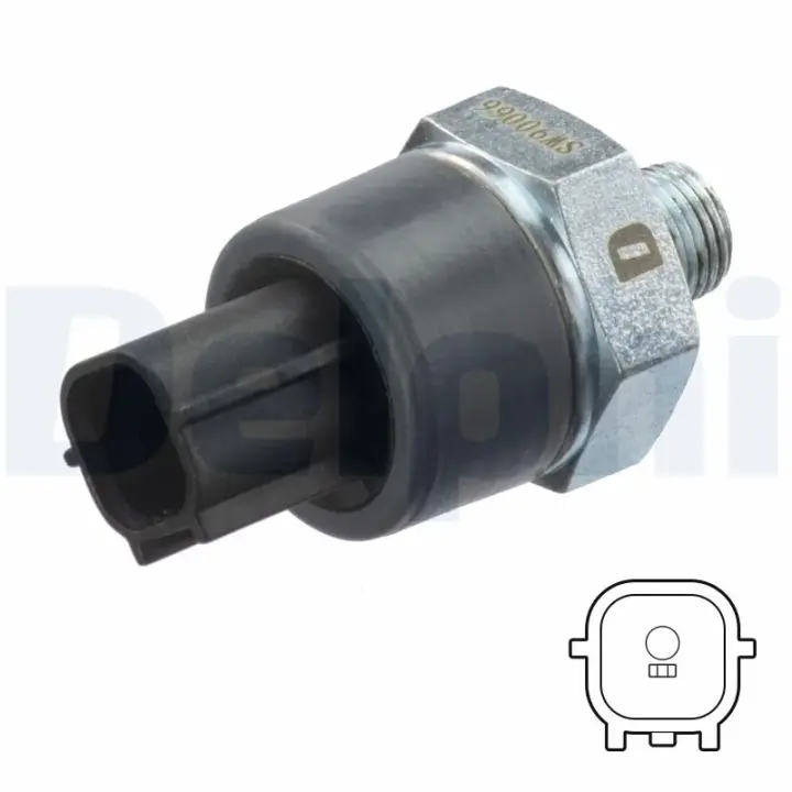 Датчик тиску масла (0,4Бар, 1 pin, чорн) INFINITI EX, FX, G, M, M35, M37, M45, Q60, Q70, QX50 I, QX56, QX70, QX80 NISSAN 370Z, CABSTAR, CUBE, INTERSTAR, JUKE, MICRA IV, MURANO II 1.2-5.6 03.00- Delphi SW90066 (фото 1)