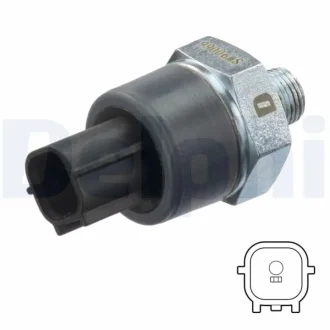 Датчик тиску масла (0,4Бар, 1 pin, чорн) INFINITI EX, FX, G, M, M35, M37, M45, Q60, Q70, QX50 I, QX56, QX70, QX80 NISSAN 370Z, CABSTAR, CUBE, INTERSTAR, JUKE, MICRA IV, MURANO II 1.2-5.6 03.00- Delphi SW90066