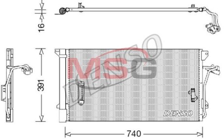 Конденсатор кондицiонера AUDI/PORSCHE/VW A6/Q7/Cayenne/Touareg "2,5-6,0 "98-15 DENSO DCN02027