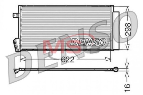 Конденсатор кондицiонера FIAT Doblo "1,3-2,0 "10>> DENSO DCN09018