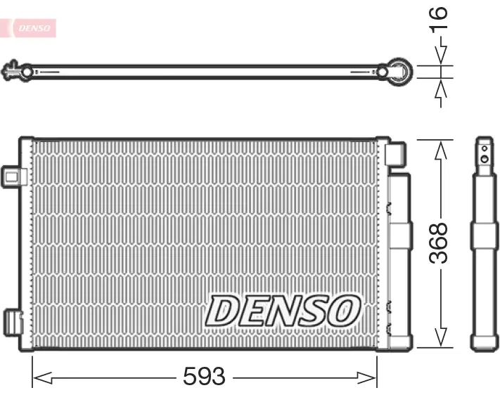 Конденсатор кондиціонера (з осушувачем) FIAT 500E Electric 10.20- DENSO DCN09147 (фото 1)