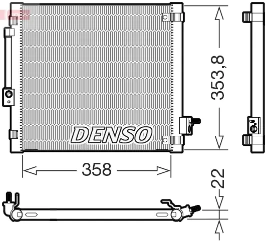 Конденсатор кондицiонера Denso TESLA Model S "L "13>> DENSO DCN99081 (фото 1)