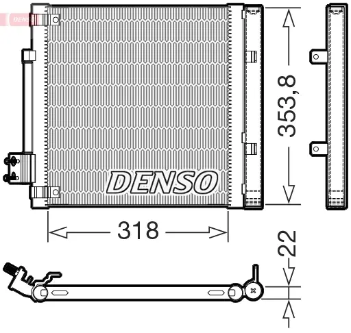 Конденсатор кондицiонера Denso TESLA Model S "R "13>> DENSO DCN99082 (фото 1)