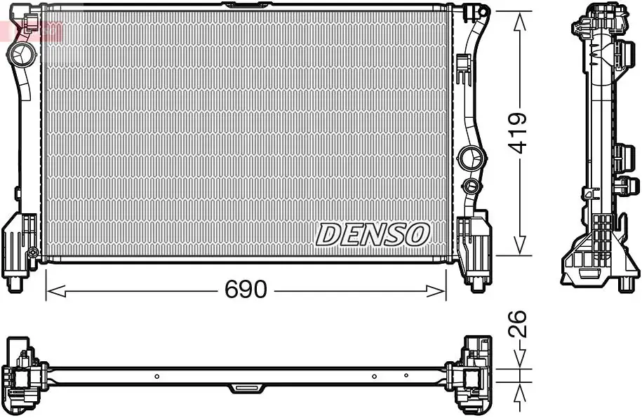 Радіатор MERCEDES Vito "14>> DENSO DRM17112 (фото 1)