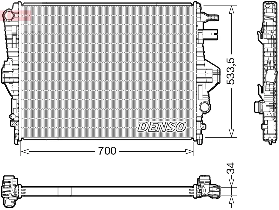 Радіатор PORSCHE/VW Cayenne/Touareg \'\'3,0-3,6 "10-18 DENSO DRM32050 (фото 1)