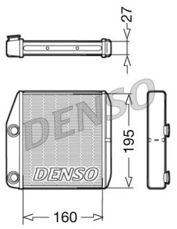 Радіатор обігрівача FIAT/OPEL Grande Punto/Corsa &quot;1,0-1,9 &quot;05&gt;&gt; DENSO DRR09075 (фото 1)