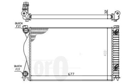 Радiатор охолодження 680x435x23 DEPO/LORO 003-017-0021