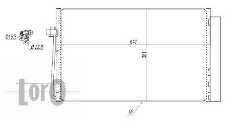 Конденсатор кондиціонера BMW 5 (E60/E61)/6 (E63)/7 (E65/E66/E67) 2.0D-4.4D 02-10 DEPO/LORO 004-016-0016