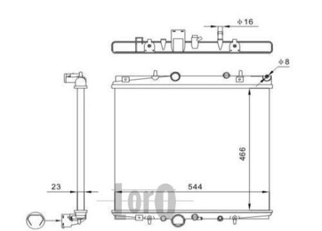 Радиатор, охлаждение двигателя DEPO/LORO 009-017-0044