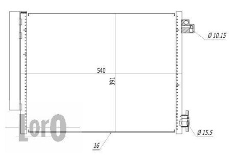 Радiатор кондицiонера з осушувачем DEPO/LORO 010-016-0002