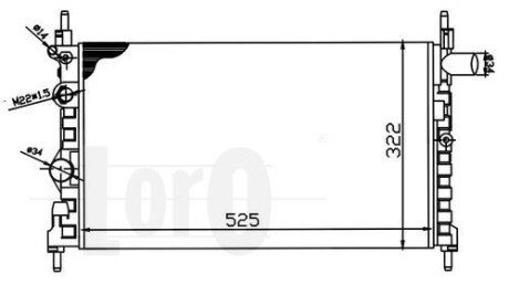 Радиатор, охлаждение двигателя DEPO/LORO 037-017-0060