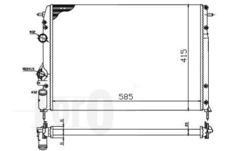 Радiатор охолодження з АС DEPO/LORO 042-017-0036