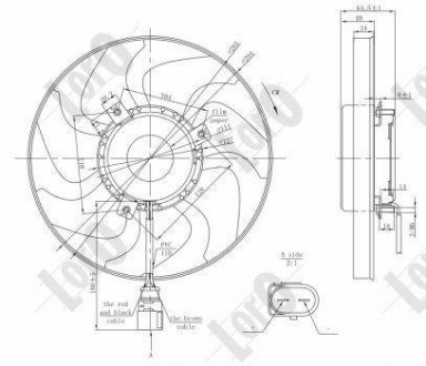 Вентилятор радіатора Caddy/Golf V/VI/Passat B6 (200W/295mm) 1.0-3.6 (03-) DEPO/LORO 003-014-0009