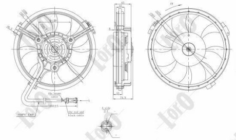 Вентилятор радіатора A6 -05/Passat -00 (280mm/300W/+AC) DEPO/LORO 003-014-0011 (фото 1)