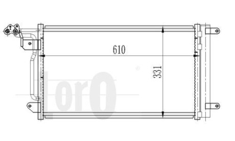 Радіатор кондиціонера A1/Polo/Fabia/Rapid 1.0-1.6/1.6D-2.0D 09- DEPO/LORO 003-016-0022