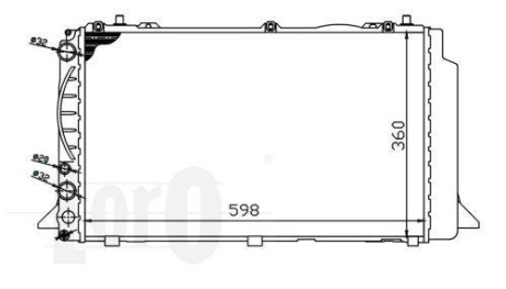 Радіатор води Audi 80 -96 1.9TDI/2.0i DEPO/LORO 003-017-0011