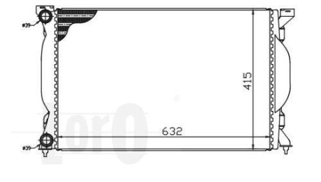 Радіатор охолодження двигуна A4/S4/B6/B7 1.6-2.0 00- DEPO/LORO 003-017-0012