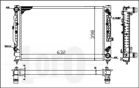 Радіатор охолодження двигуна A4/A6/Passat 95-08 2.5-2.8 DEPO/LORO 003-017-0023