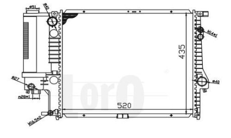 Радіатор охолодження двигуна E39 2.5-2.8i 95-00 DEPO/LORO 004-017-0003