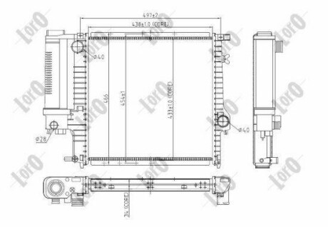 Радіатор охолодження двигуна E30/E36/E34 1.6-2.8 87-00 DEPO/LORO 004-017-0016