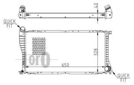 Радіатор охолодження двигуна E39/E38 94- DEPO/LORO 004-017-0033-B