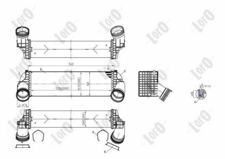 Радіатор інтеркулера X5/X6/ E70 30d/30dX 07- DEPO/LORO 004-018-0009