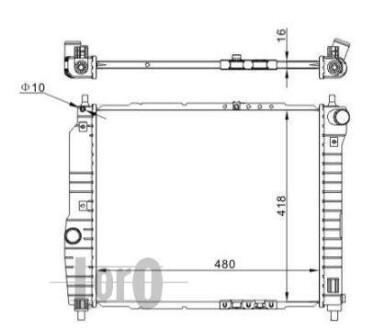 Радіатор охолодження двигуна AVEO/KALOS 1.2/1.4 05- AC +/- DEPO/LORO 007-017-0002