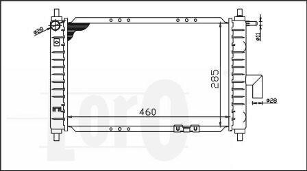 Радіатор охолодження двигуна MATIZ 2 0.8 MT +-AC 01- DEPO/LORO 007-017-0003