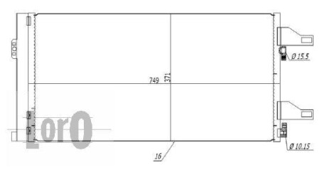 Радіатор кондиціонера Citroen Jumper/Peugeot Boxer/Fiat Ducato 2.0-3.D 06- DEPO/LORO 009-016-0004