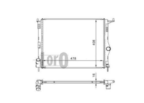 Радіатор води Logan/Sandero 1.2/1.4/1.6 04- DEPO/LORO 010-017-0003