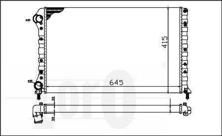 Радіатор води Doblo 1.9D/1.4i/1.6i 01- -AC (700x306x26) DEPO/LORO 016-017-0019