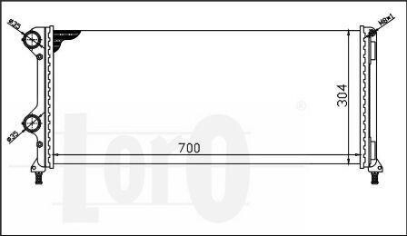 Радіатор води Doblo 1.3-1.9 JTD/MJTD 01- DEPO/LORO 016-017-0038