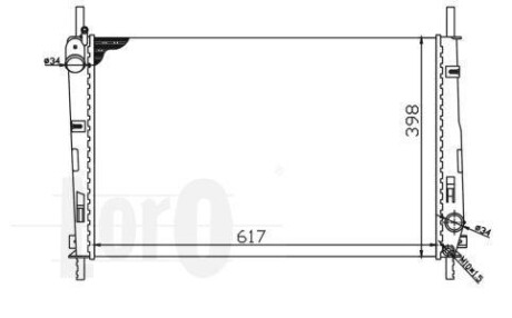 Радіатор охолодження двигуна MONDEO III 1.8 i 16V (AC +/-) 00- DEPO/LORO 017-017-0015