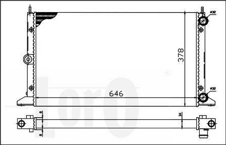 Радіатор охолодження двигуна VW Sharan/Seat Alhambra/Ford Galaxy 1.8-2.8/1.9TDI 95-10 DEPO/LORO 017-017-0027