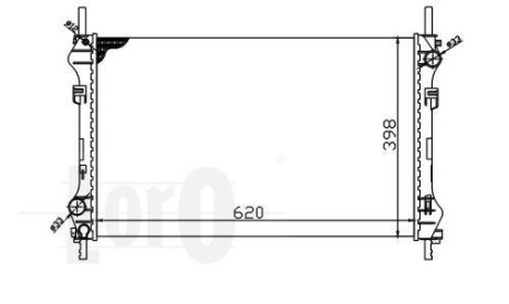 Радіатор охолодження двигуна Transit 2.4 D 00-06 DEPO/LORO 017-017-0033