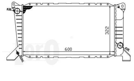 Радіатор охолодження двигуна Transit 2.5D 94-00 (600x320x36) DEPO/LORO 017-017-0039