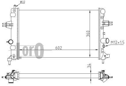 Радіатор охолодження двигуна ASTRA/ZAFIRA 1.6i 98- DEPO/LORO 037-017-0001