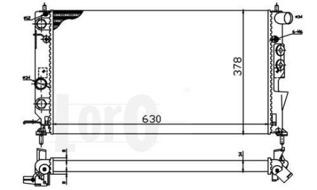 Радіатор охолодження двигуна VECTRA B 1.6/ 2.0TD 95- DEPO/LORO 037-017-0013