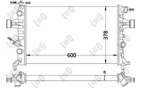 Радіатор води Astra G/Zafira A 98-05 1.4-2.2 DEPO/LORO 037-017-0019