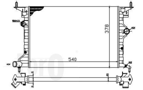 Радіатор охолодження двигуна VECTRA B 1.6 94- DEPO/LORO 037-017-0035 (фото 1)