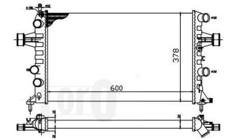 Радіатор охолодження двигуна Astra G 2.5-2.6 98>04 (MT/AT +AC) DEPO/LORO 037-017-0041