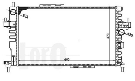 Радіатор води Combo 1.7DTi 01- (+/- AC) (598x369x32) DEPO/LORO 037-017-0044