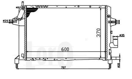 Радіатор охолодження двигуна ASTRA G/ZAFIRA A 1.7 TD 98- DEPO/LORO 037-017-0045