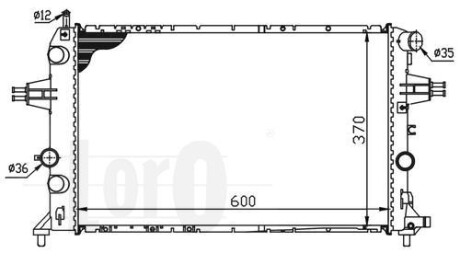 Радіатор охолодження двигуна ASTRA G/ZAFIRA A 1.7 TD 98- DEPO/LORO 037-017-0049