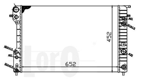 Радіатор охолодження двигуна Omega B 2.5-3.2V 94>03 DEPO/LORO 037-017-0056