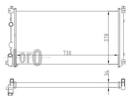 Радіатор охолодження двигуна Master/Movano II 1.9/2.5/ dCi 00&gt; (730x388x26) DEPO/LORO 037-017-0065 (фото 1)